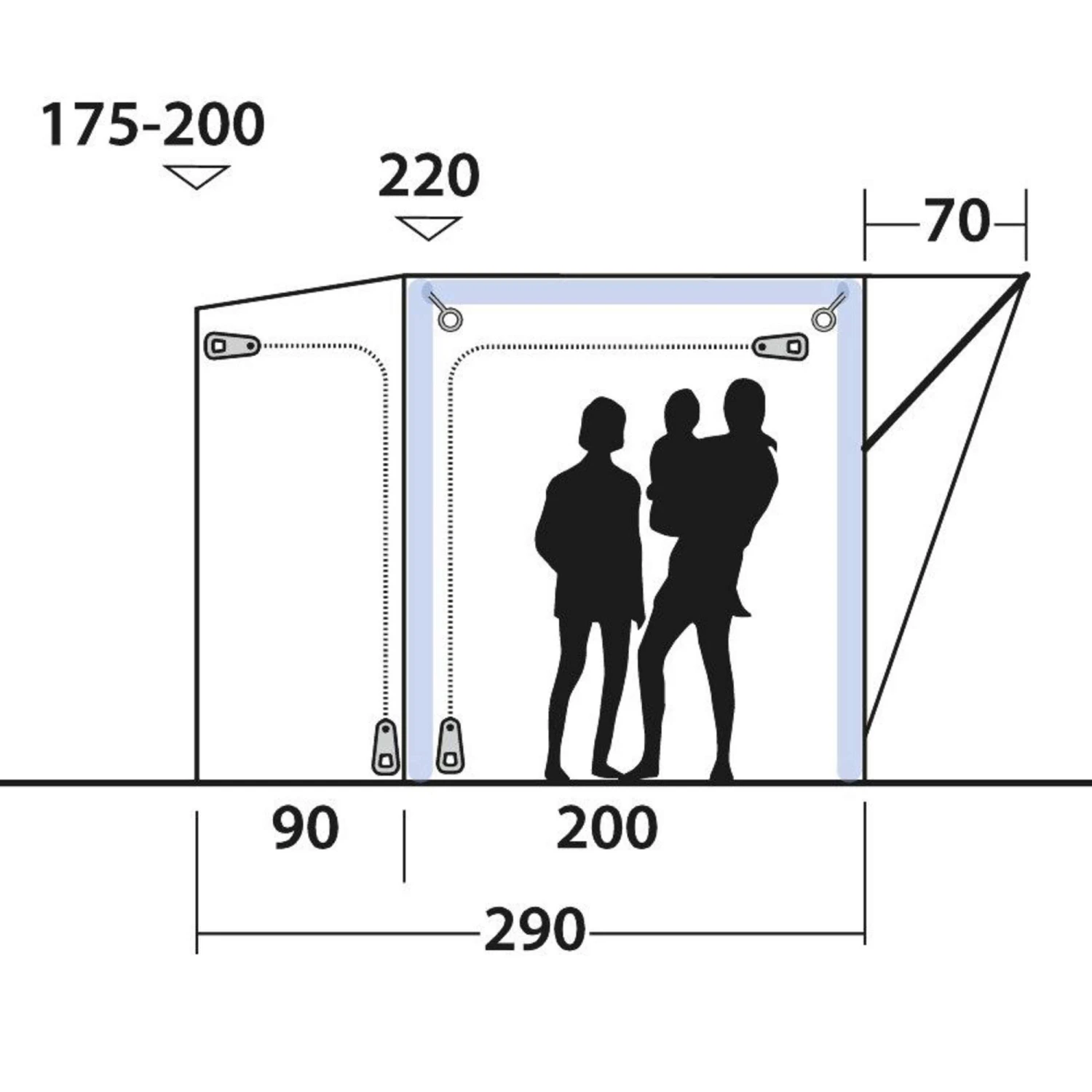 Outwell PARKVILLE 200SA - Busvorzelt 15 Outwell PARKVILLE 200SA - Busvorzelt – Bild 13